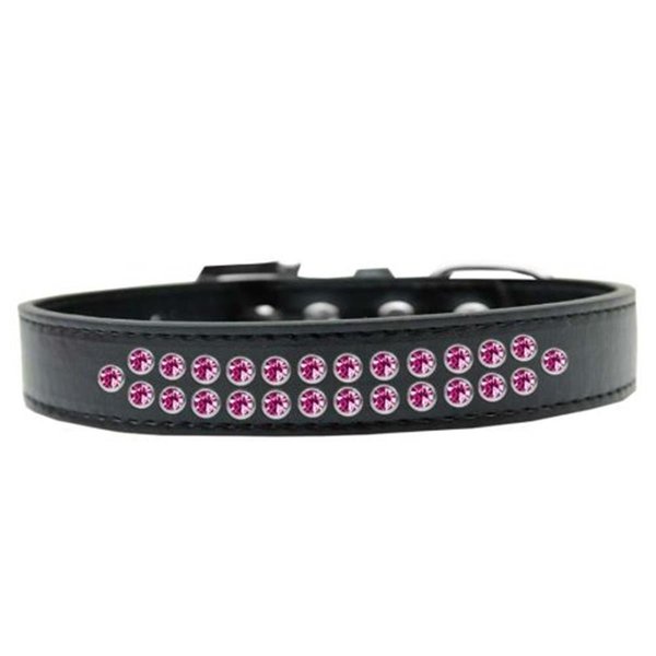 Unconditional Love Two Row Bright Pink Crystal Dog CollarBlack Size 18 UN955293